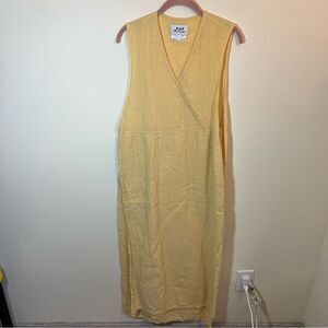Flax by Jeanne Engelhart Women’s Butter Yellow Linen Maxi Dress Medium